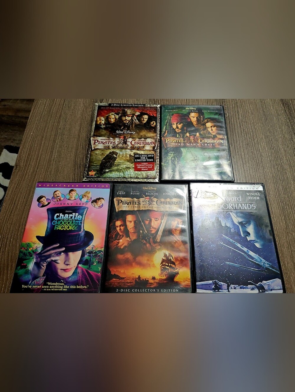 Lot of 5 Johnny Depp Collection DVDs with og cases